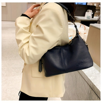 Bolsos Para Mujer Tassel Textured Genuine Genuine Leather Crossbody Bag Shoulder Bag with Adjustable Strap Daily Commuter Versatile Handbag Tote Bag for Women Large Capacity Travel Bags for Women