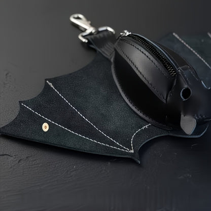 Gothic-style Synthetic Leather Bat Coin Purse And Key Storage Case - A Convenient Wallet for On-the-go Use - A Distinctive Crossbody Bag Perfect for Travel, Photography, Makeup, Or As A Gift