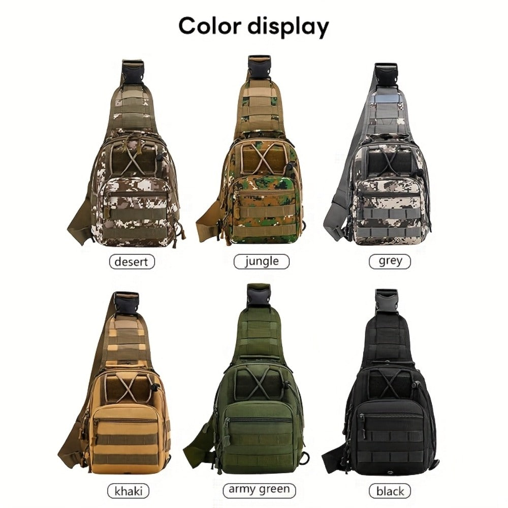 Men's Chest Bag, Durable Oxford Cloth, for Camping, Outdoor Travel, and Cycling, Crossbody Bag with Phone Pocket, Outdoor Leisure Single-Pack Backpack
