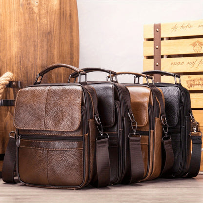 Men's Crossbody Bag – Genuine Leather, Large Capacity, for Travel & Work | Bag Vero – detail view 5