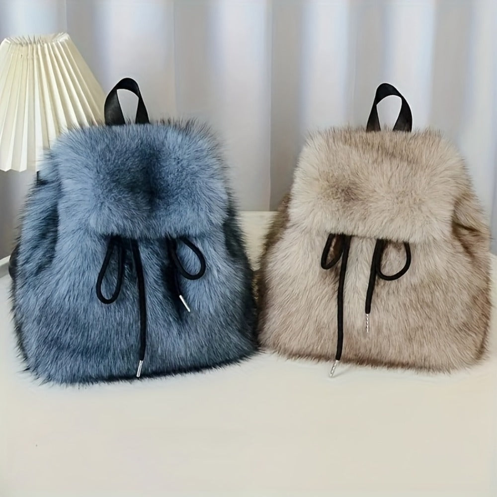 1pc Women'S Backpack Women'S Small Backpack Travel Small Bag Plush Element Backpack Multi-Purpose Backpack Fashion Casual Backpack