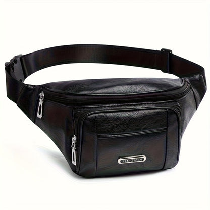 A Waist Bag Made of Faux Leather, Available in Three Colors for Both Men And Women, Featuring an Adjustable Strap. Ideal for Activities Like Exercise, Running, Travel, Hiking, And Fitness, It Offers Ample Space for Your Phone