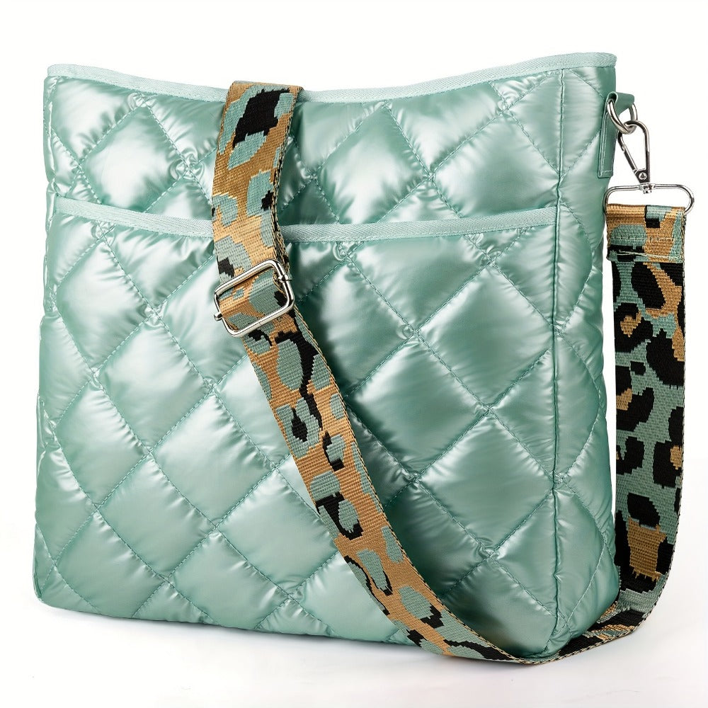 Crossbody Bag for Women – Quilted, Quilted Puffer Zipper Fashion Metallic | Bag Vero – detail view 9