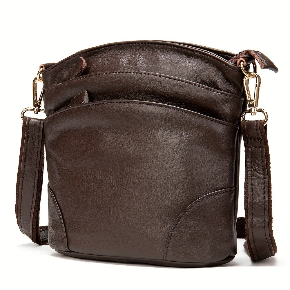 Premium Genuine Cowhide Leather Crossbody Bag - Luxurious, Versatile, And Spacious With Ample Storage - Handbag Purse Cross Body Bow Pendant Organizer Smart Phone Pockets