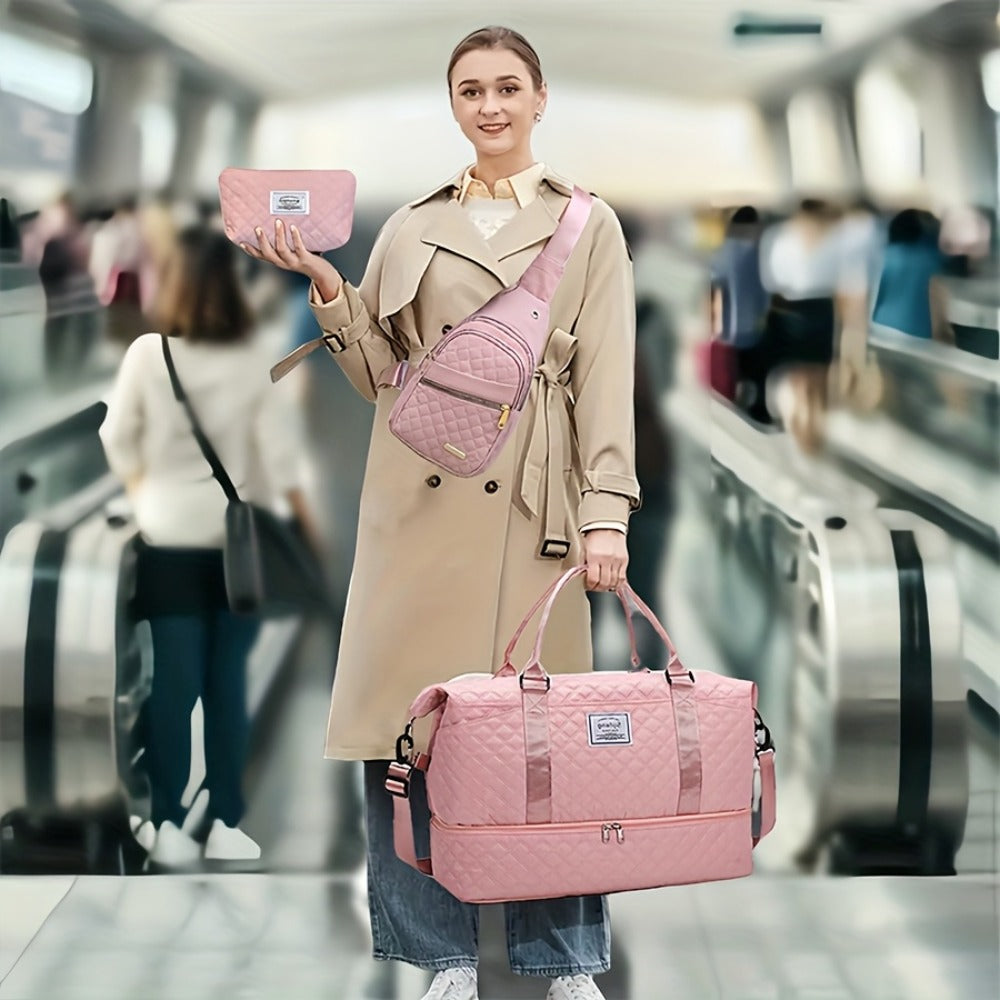 Of 3 Versatile Outdoor Bags Suitable for Travel, Including a Handbag for Women, a Crossbody Bag, a Makeup Pouch, a Beach Tote, a Storage Bag, And a Gym Bag