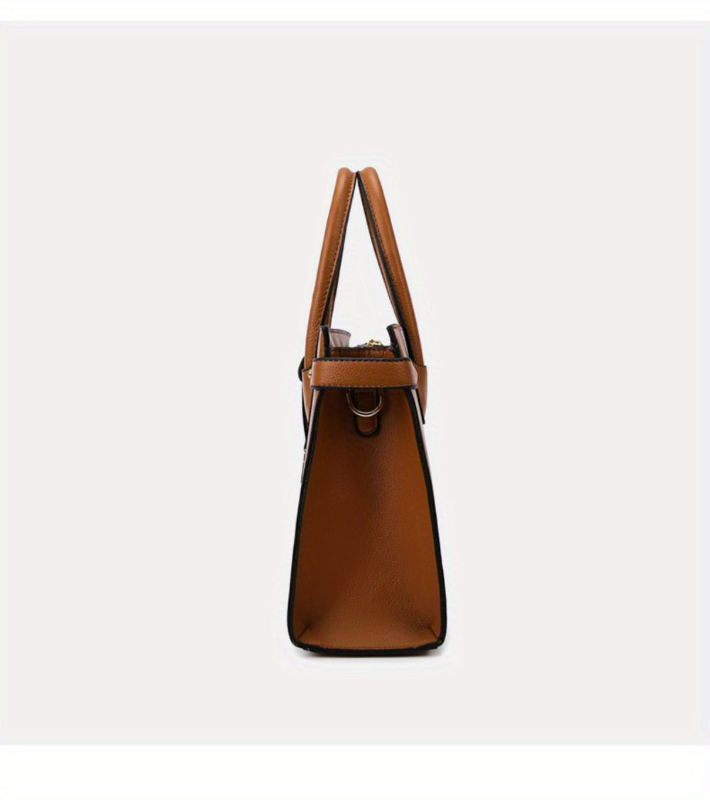 3pcs Women'S Tote Set - Large Capacity Commuter Tote Vintage Single Shoulder Crossbody Multi-Piece Bag