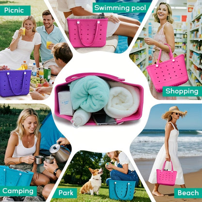 2026 New Large Capacity EVA Beach Bag, Rubber Tote Bag, Travel Bag, Easy To Organize - Easy To Clean, Sturdy And Durable | Perfect For Shopping, Travel, Parties And Outdoor Activities | Great For The Beach, Holiday Trips, And As A Gift For Family