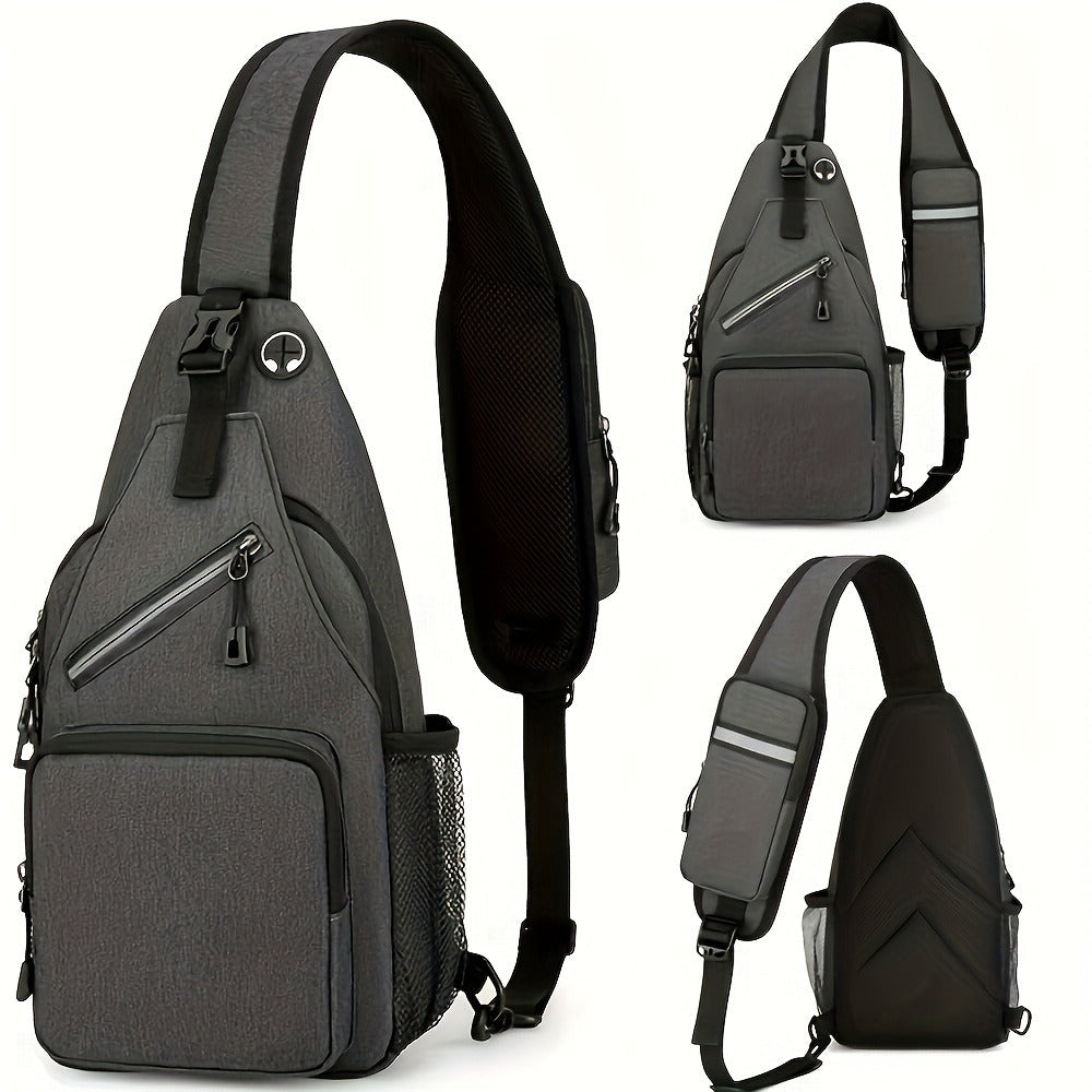 Lightweight Crossbody Sling Backpack for Women & Men - Large Capacity Chest Bag with Multi-Compartment, Adjustable Strap, Hands-Free Diagonal Pack for Hiking, Travel, Commuting - Casual Daypack ()