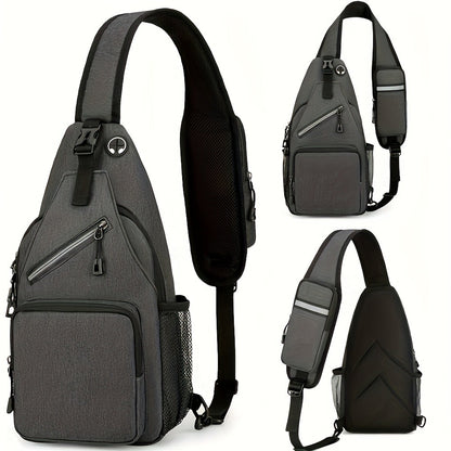 Lightweight Crossbody Sling Backpack for Women & Men - Large Capacity Chest Bag with Multi-Compartment, Adjustable Strap, Hands-Free Diagonal Pack for Hiking, Travel, Commuting - Casual Daypack ()