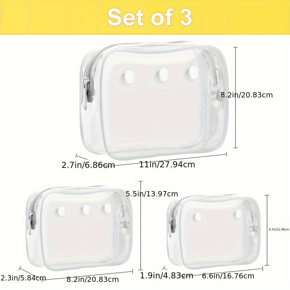 3 Packs Clear Beach Tote Bag with 2 Pack Insert Hooks Additions for Beach Bags Travel Makeup Clean Toiletry Brush Organizer Cosmetic Divider Storage Inner Pouch