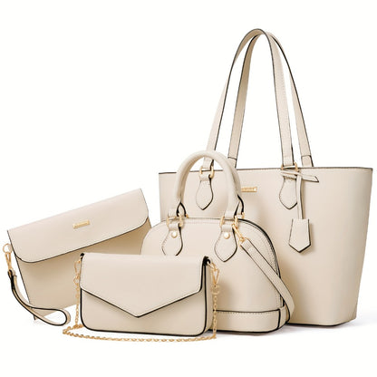 UKEIN 4pcs Set of Women'S Stylish Handbags, Purses, Wallets, Tote Bags, And Casual Crossbody Bags, Perfect Valentine'S Day Gift for Women And, Includes 4 Satchel Purses