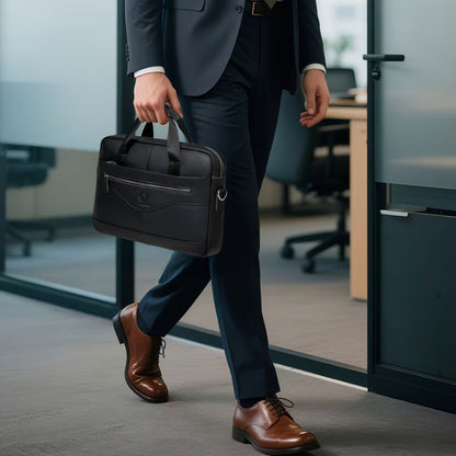 Laptop Bag – for Travel & Work, Genuine Cowhide Leather Executive Briefcase | Bag Vero – detail view 12