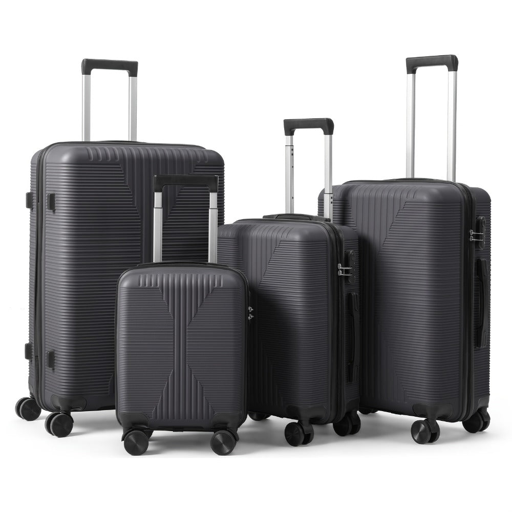 4pcs Luggage Set ABS Hard Shell Suitcase Luggage Sets Double Wheels with TSA Lock Purple Orchid