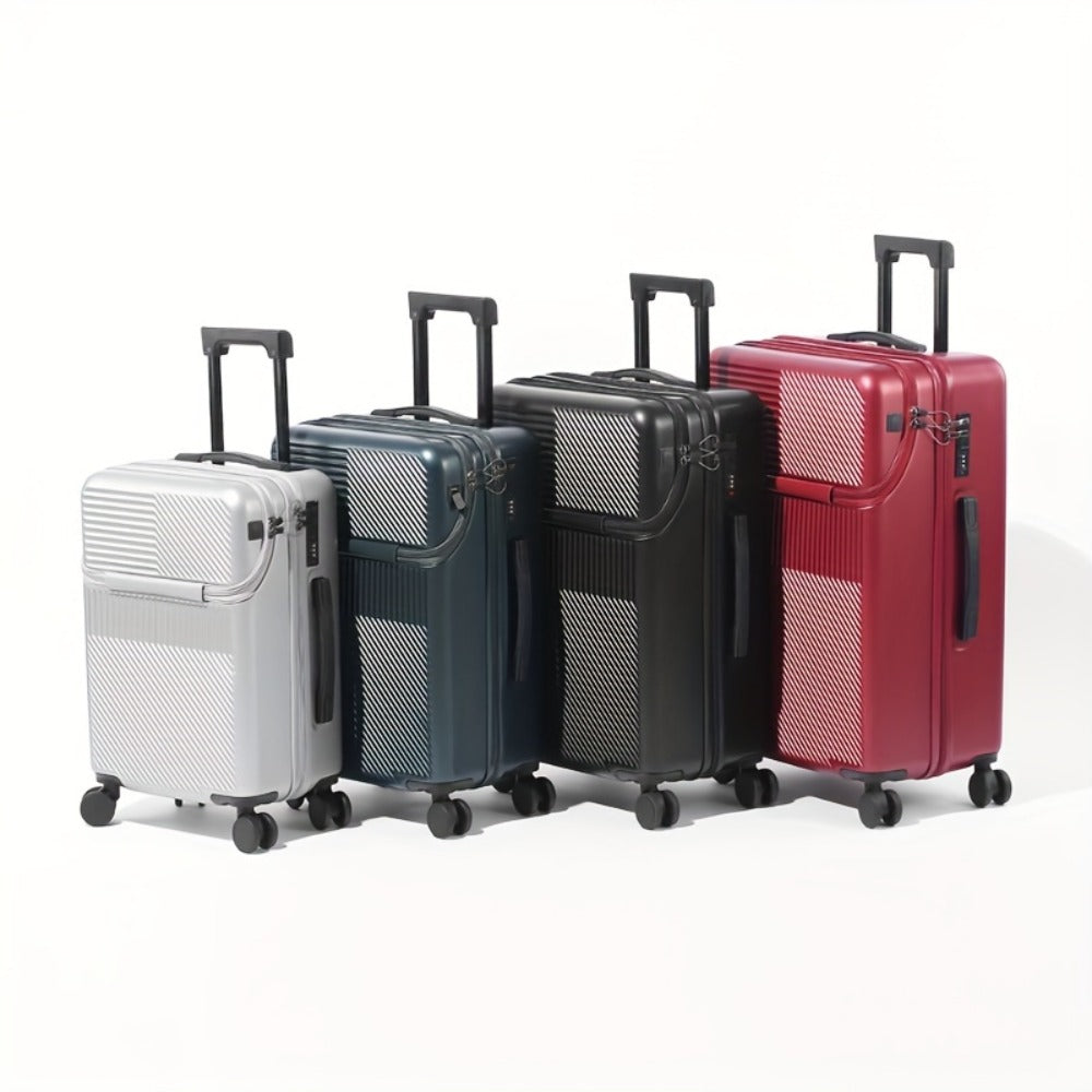 One Piece of Business Luggage Designed for Women, Featuring a Small 20-Inch Size Suitable for Boarding, a Lightweight Trolley Case with a Cup Holder, And a 24-Inch Travel Case Suitable for Both Men And Women Students