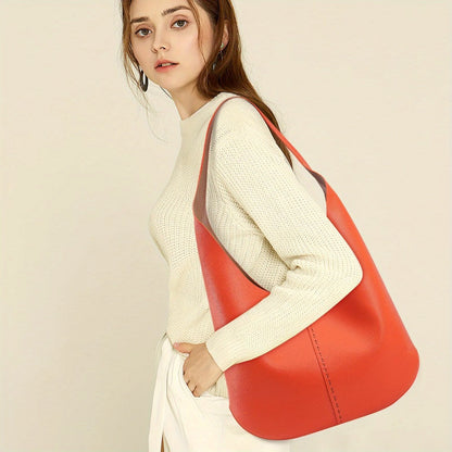 2pcs/Set Local Designer Hobo Purses For Women, A Soft Shoulder Tote Bag And A Compact Crossbody Bag - A Bag Set For Women, Suitable As A Birthday Or Mother'S Day Gift. Large Bags Are Used For Shopping, Small Bags Are Used For Shopping.