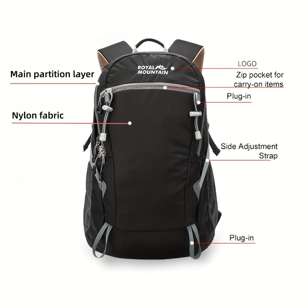 Men Women Hiking Backpack, Outdoor Camping Rucksack, 5.28gal Daypack with Rain Cover, Lightweight Travel Bag Durable for Weekend Getaway, Casual Daypack for Cycling Camping Running