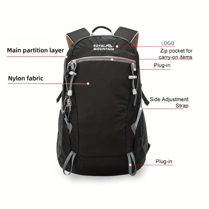 Men Women Hiking Backpack, Outdoor Camping Rucksack, 5.28gal Daypack with Rain Cover, Lightweight Travel Bag Durable for Weekend Getaway, Casual Daypack for Cycling Camping Running