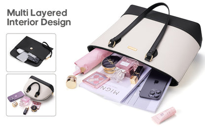 UKEIN 4pcs Set of Women'S Stylish Handbags, Purses, Wallets, Tote Bags, And Casual Crossbody Bags, Perfect Valentine'S Day Gift for Women And, Includes 4 Satchel Purses
