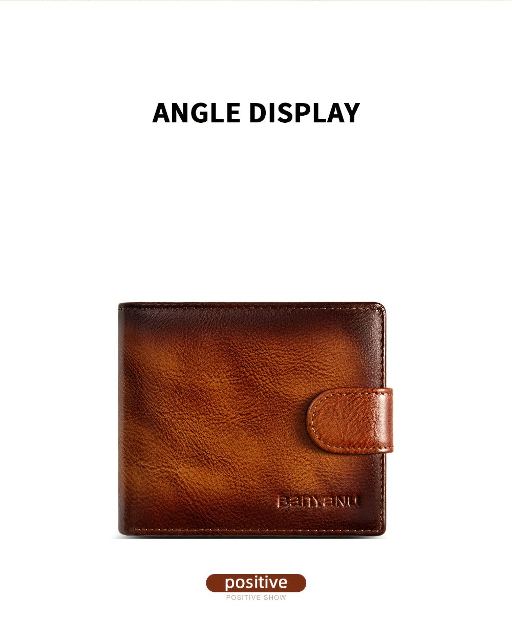 [Father's Day Valentine's Day] Men's High-Quality Genuine Leather Wallet Cowhide Card Holder 19 Card Slots, Can Store Credit Cards and Coins Fashionable and Practical Father's Day, Valentine's Day Gift