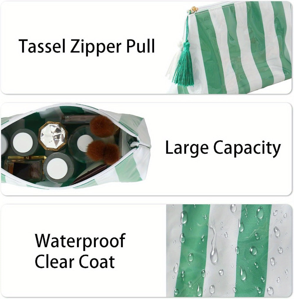 Makeup Bags for Purse, Small Coated Bags for Women, Travel Organizer Zipper Pouch Beach Vacation Essentials