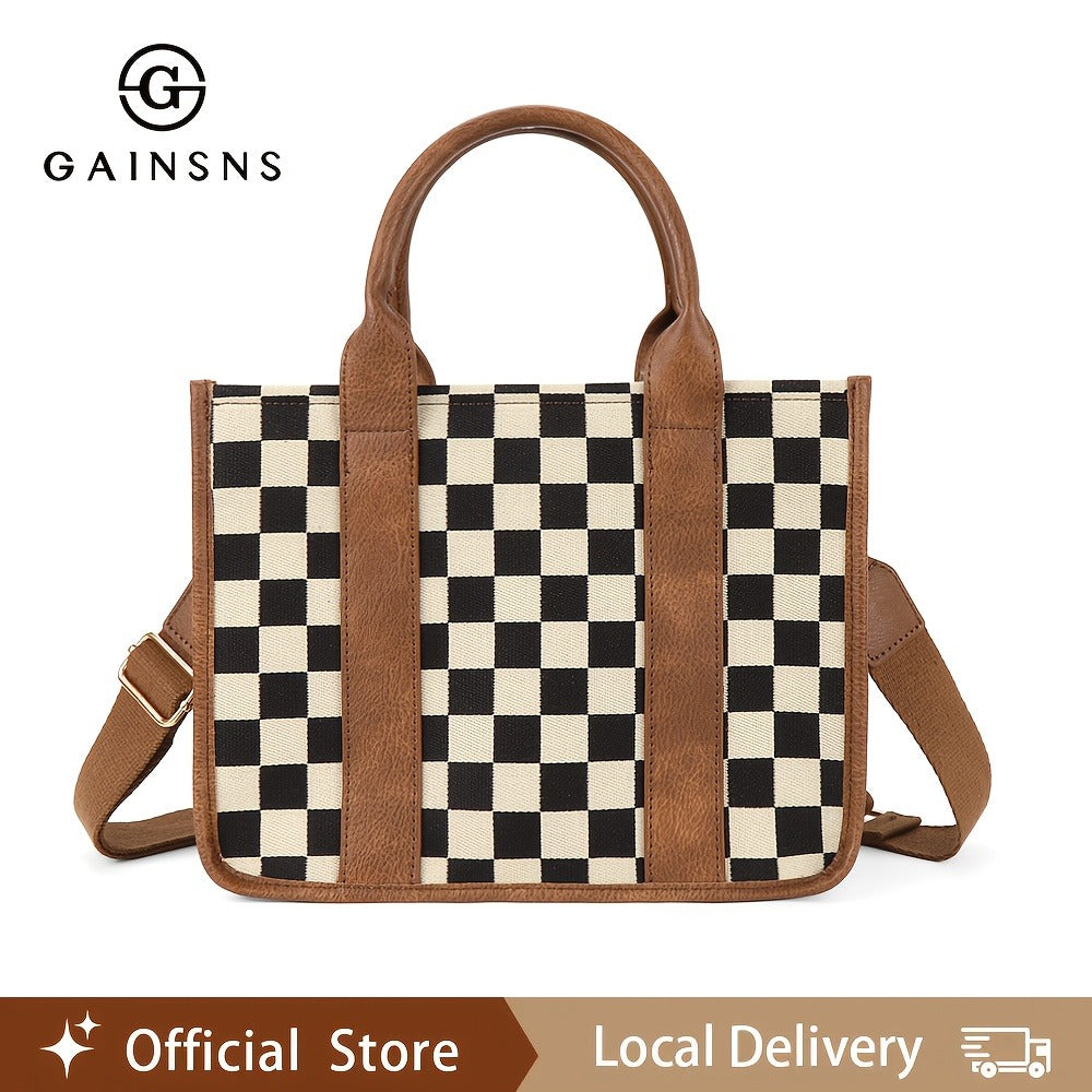 GAINSNS Mini Tote Bag for Women Shoulder Bags Crossbody Bag Handbag Satchel Bag Teacher Handbag - School Work Office Travel Beach