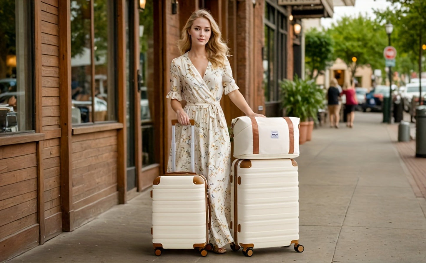 TAKUMI Luggage Set With Duffel Bag - ABS Hardshell Suitcase Set With Double Spinner Wheels, TSA Lock, Lightweight Carry On Suitcase - For Business & Leisure Travel - Ideal Gift for Frequent Travelers