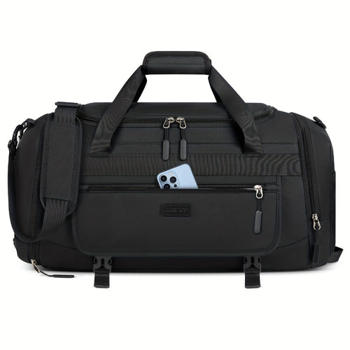 [Gym Bag 40L Duffle] Gym Bag Sports Duffel Bag 40L Travel Duffle Bag Carry on Bag with Wet Pocket & Shoe Compartment Large Duffle Bags for Men Women, Weekender Overnight Bag, Travel Bag, Beach Bag