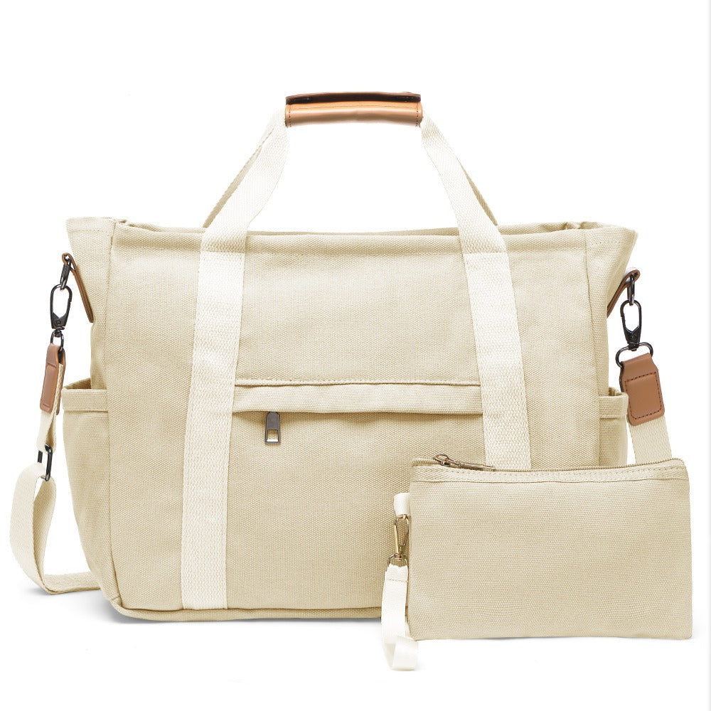 2PCS Sets Canva tote bag with Makeup Bags for Women, Casual Beach Crossbody Hobo Messenger Handbag Purses Bags for Work Gym Travel Shopping