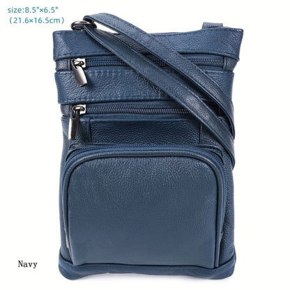 1pc Premium Genuine Leather Shoulder Bag, Crossbody Bags for Women, Organizer And Smartphone Compartments, Fashionable Handbag with Wallet, Adjustable Shoulder Strap