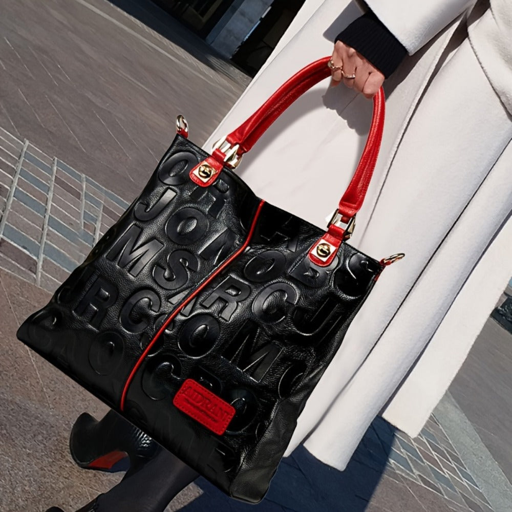 Crossbody Bag for Women – Genuine Leather, Genuine Leather Motorcycle Cowhide Geometric | Bag Vero – detail view 8
