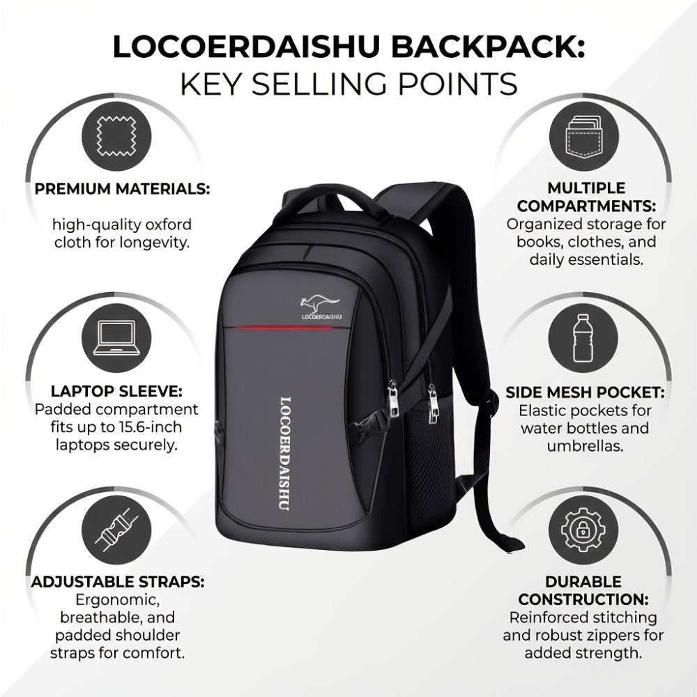 Local Warehouse - Spring/Summer 2026 New Products - Large Capacity Business Duffle Bag, Multi-Section Laptop Bag, School Bag, Black Backpack, Suitable For Daily Leisure, Travel And Work. New Product Promotion