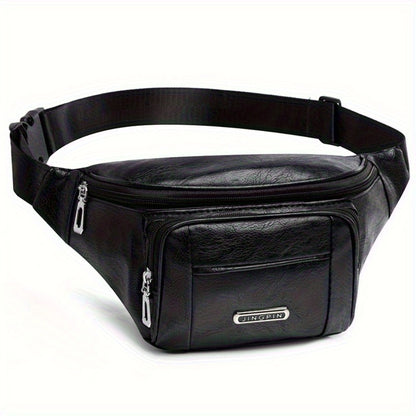 A Waist Bag Made of Faux Leather, Available in Three Colors for Both Men And Women, Featuring an Adjustable Strap. Ideal for Activities Like Exercise, Running, Travel, Hiking, And Fitness, It Offers Ample Space for Your Phone