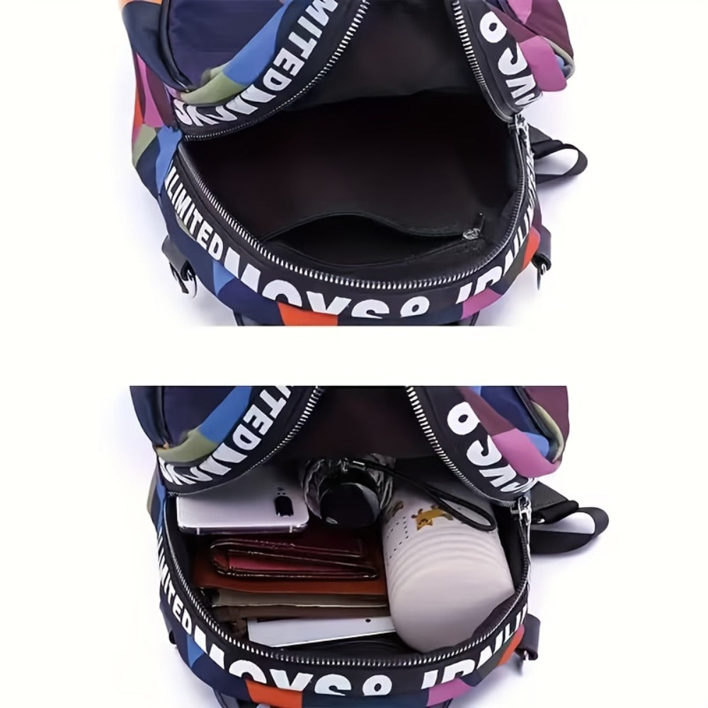 CuteCity Lady New Spring And Summer Multi Color Fashion Casual Women's Bag Oxford Cloth Color Shell Handbag Women's Bag Handbag Crossbody Bag Shoulder Bag Backpack Multifunctional Design Backpack. Gift A Small Bear Pendant.