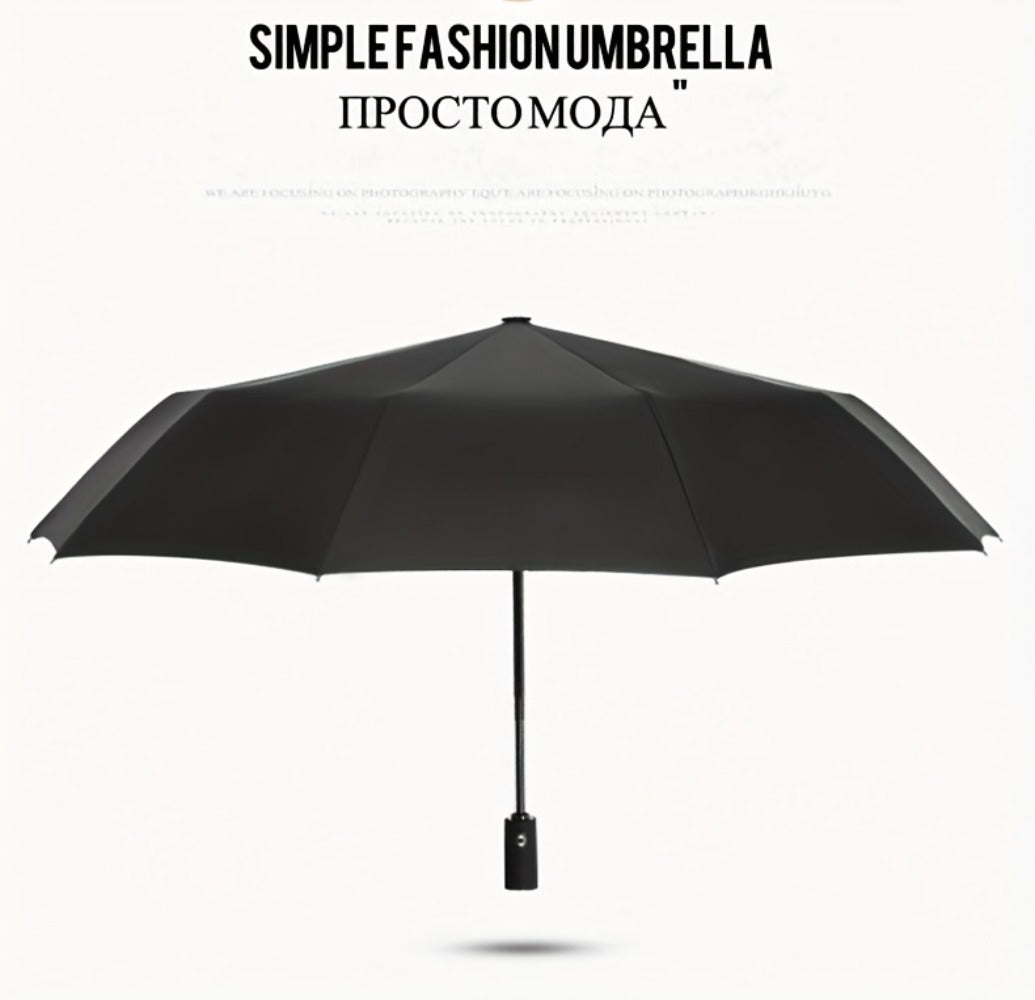 Three-Fold Automatic Folding Windproof Umbrella, Men And Women Increased Reinforcement Thickened Two-Person Business Sunny And Dual-Purpose Umbrella