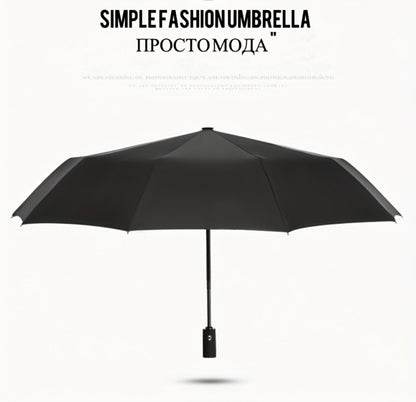 Three-Fold Automatic Folding Windproof Umbrella, Men And Women Increased Reinforcement Thickened Two-Person Business Sunny And Dual-Purpose Umbrella