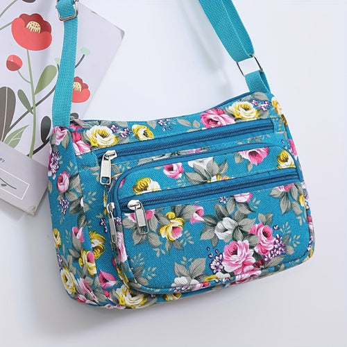 A Stylish Shoulder Bag for Women Featuring Floral Prints, This Bag Includes Multiple Pockets And an Adjustable Strap. It'S a Versatile Storage Solution, Complete with a Coin Purse And Women'S Wallet, Ideal for Daily Outings, Shopping