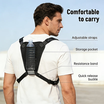 Men' & Women' Running Vest Bag with Built-in Phone Holder & Chest Pack - Hands-Free Workout Carrier Suitable for Cycling, Hiking, Travel, Motorcycle Accessories, Zipper Closure, Phone Mount for Smartphones, Outdoor Sports Gear