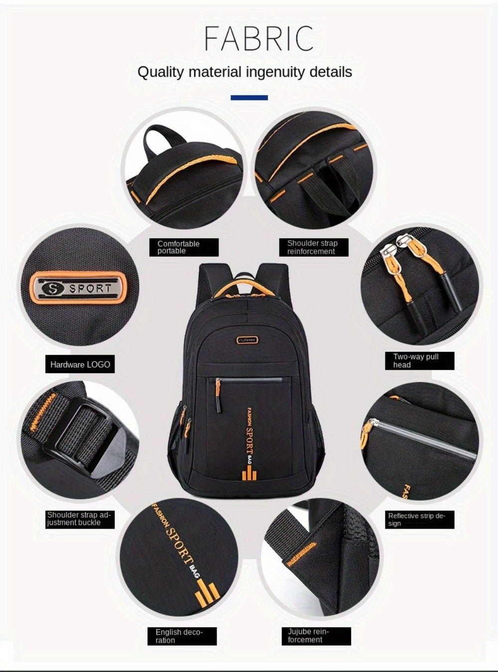 Men's Large Capacity Business Laptop Backpack, Travel and Sports Bag for Women