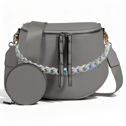 2pcs, 1 Women'S Crossbody Bag With 1 Chain, Multifunctional Women'S Crossbody Bag With Adjustable And Detachable Shoulder Strap - Fashion Wallet, Suitable For Shopping, Travel, Hiking, And Daily Wear, Travel Bag, Suitable For Mother'S Day Gift