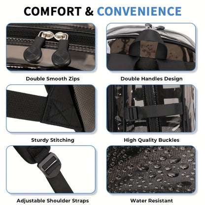 Backpack for Women – PVC, Clear, Transparent, Large Capacity | Bag Vero – detail view 11