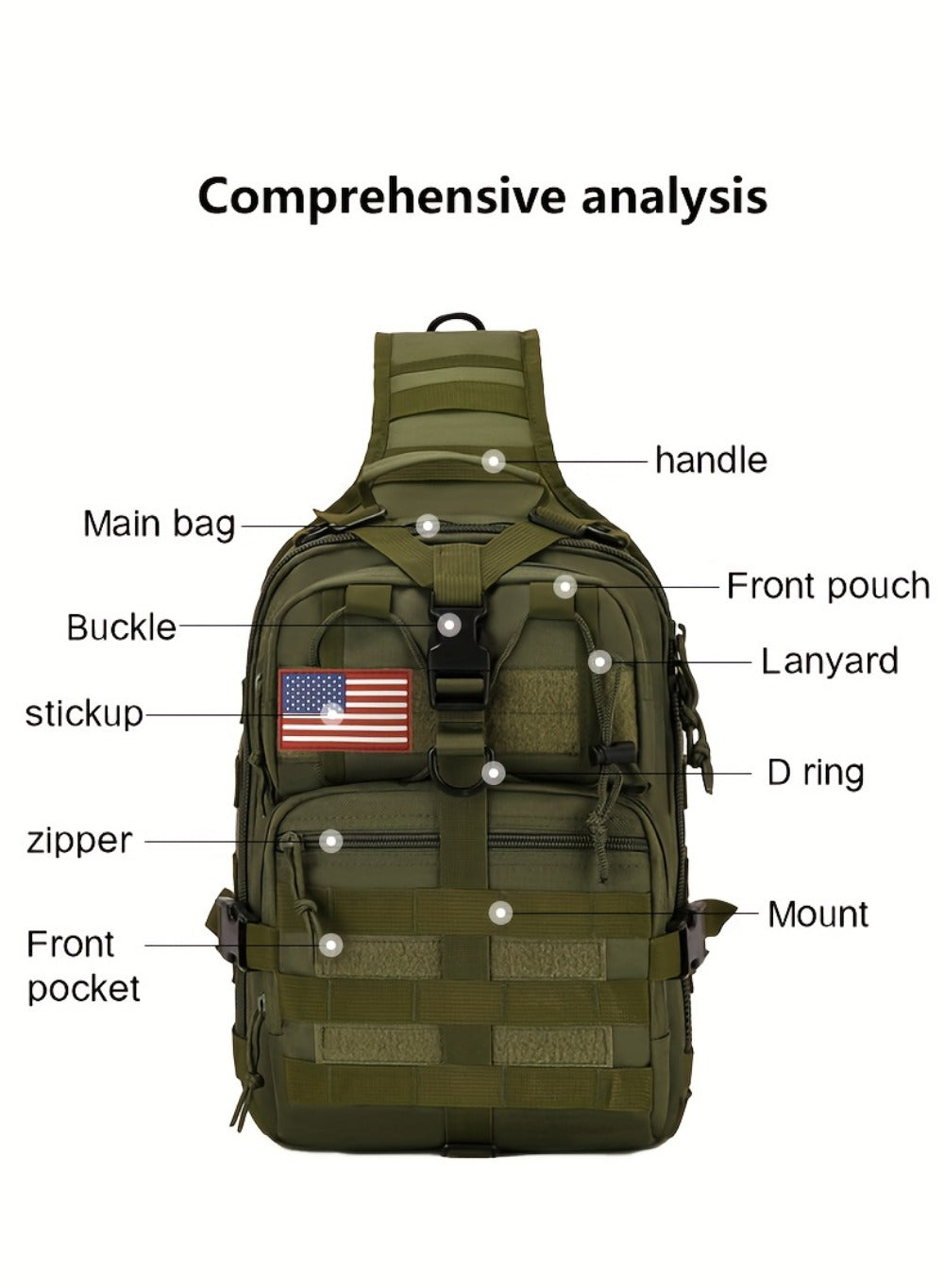 Backpack for Women – Adjustable Strap, Tactical Sling Gallon Single Hiking | Bag Vero – detail view 31