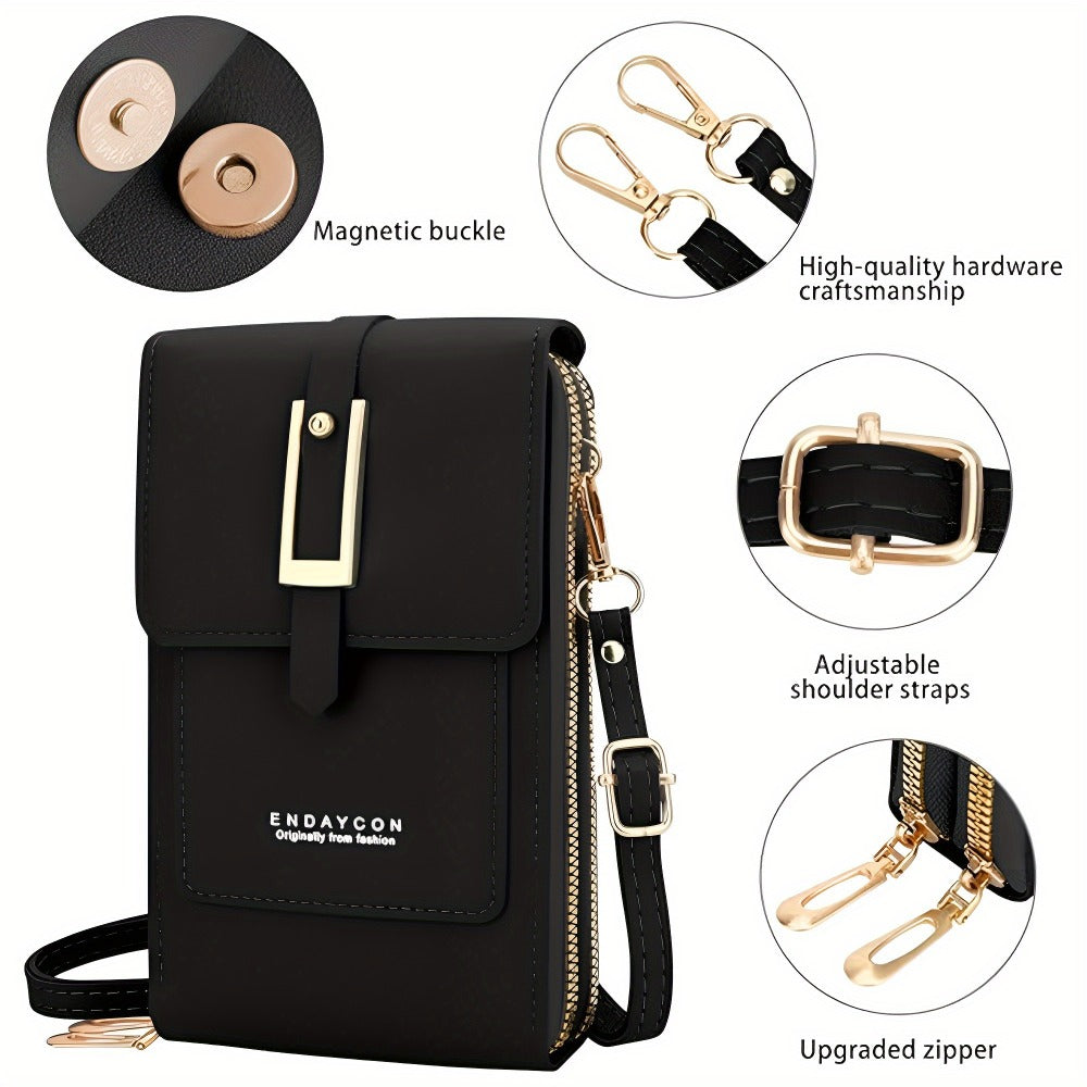 Women'S Fashion Transparent Mobile Phone Bag Coin Wallet - Adjustable Shoulder Straps, Zipper Pocket, Versatile Transparent Mini Wallet Mobile Phone Bag - Daily Use And Perfect Gift