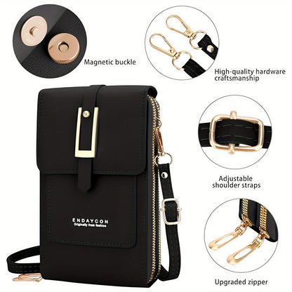Women'S Fashion Transparent Mobile Phone Bag Coin Wallet - Adjustable Shoulder Straps, Zipper Pocket, Versatile Transparent Mini Wallet Mobile Phone Bag - Daily Use And Perfect Gift