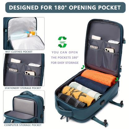 Laptop Backpack – 16 Inch, USB Charging, Spinner Wheels, for Travel | Bag Vero – detail view 15