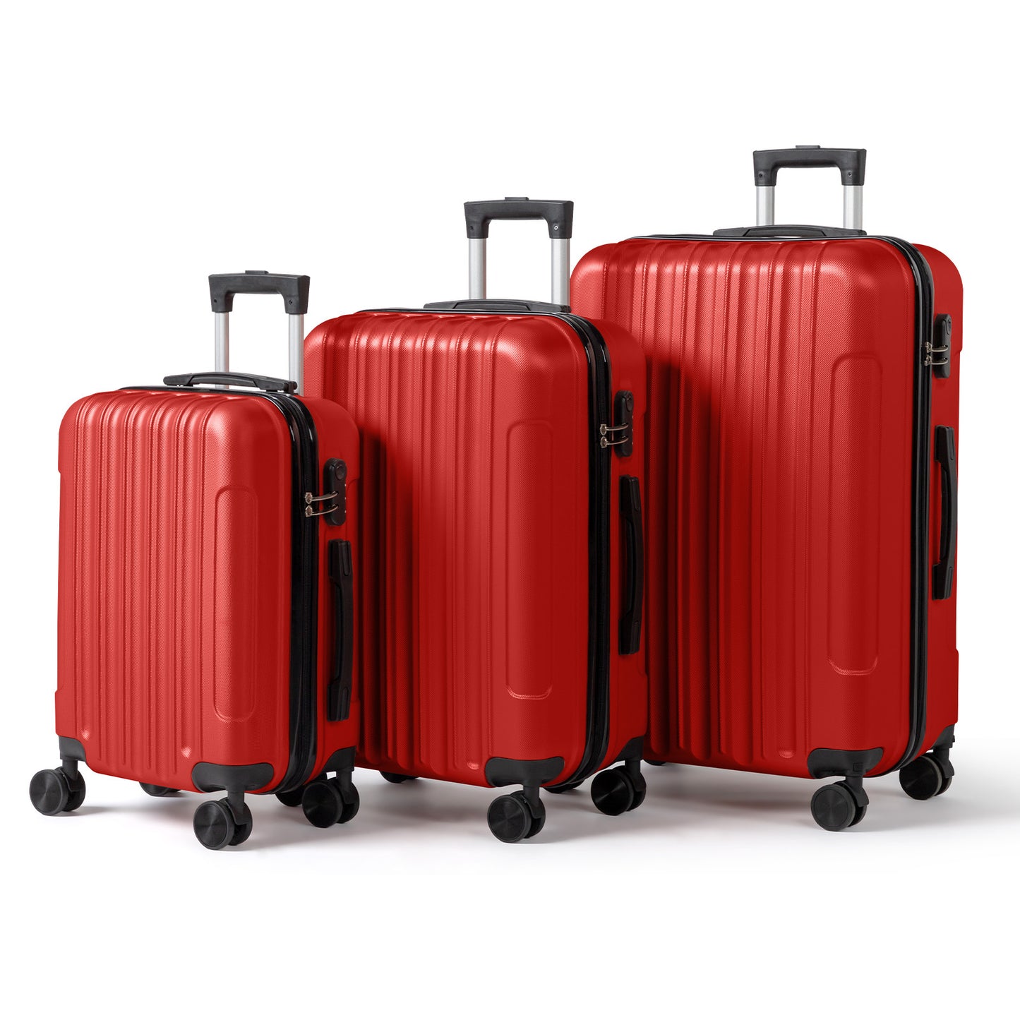 3in1 Luggage Set with Detachable Wheels, 20/24/28 Inch Lightweight ABS Suitcase with Lock & Spinner Wheels, Durable Travel Trolley Bag, 28-inch Disassembly Wheels