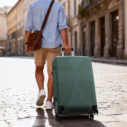 Luggage, 1pc PP Durable Suitcase with Spinner Wheels, Hard Shell Lightweight Luggage, Large Checked Travel Suitcases, 20/ 24/ 28 Inch, for Short Trips, Returning to School, Business Trips, Gift