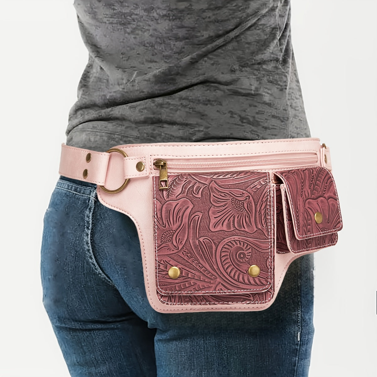 Waist Bag – Multi-Pocket, Cow Print Waist Chest Adjustable | Bag Vero – detail view 26