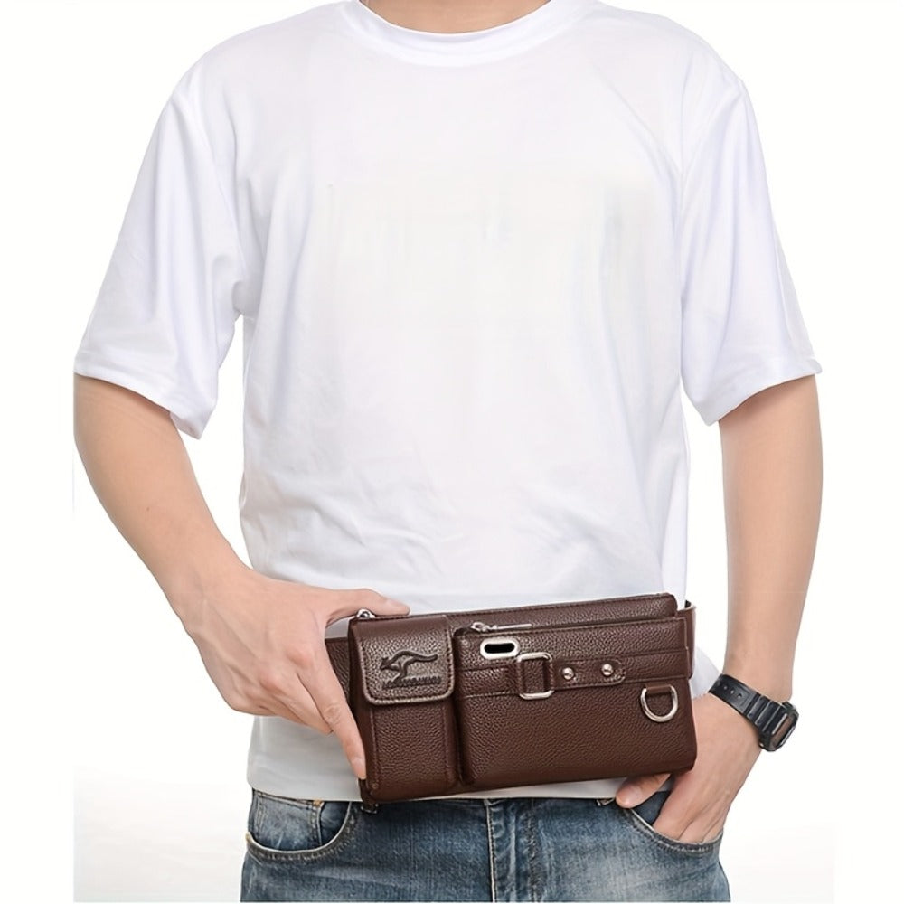 [Mother's Day Gift] Local Warehouse - 2026 Spring/Summer New Arrival - Multi-Compartment Casual Waist Bag, Mother's Day Gift, PU Crossbody Bag, Can Be Used As A Wallet, Cardholder, And Sports Chest Bag, Suitable for Everyday Casual Wear And Business Meeti