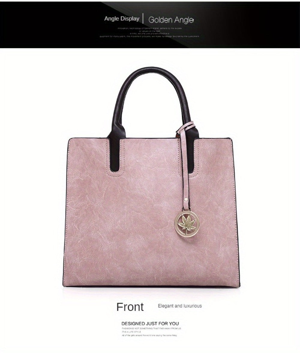 Set of 3 Vintage-Inspired Women'S Bags - Includes a Tote with Chain, a Crossbody Bag, And a Coin Purse