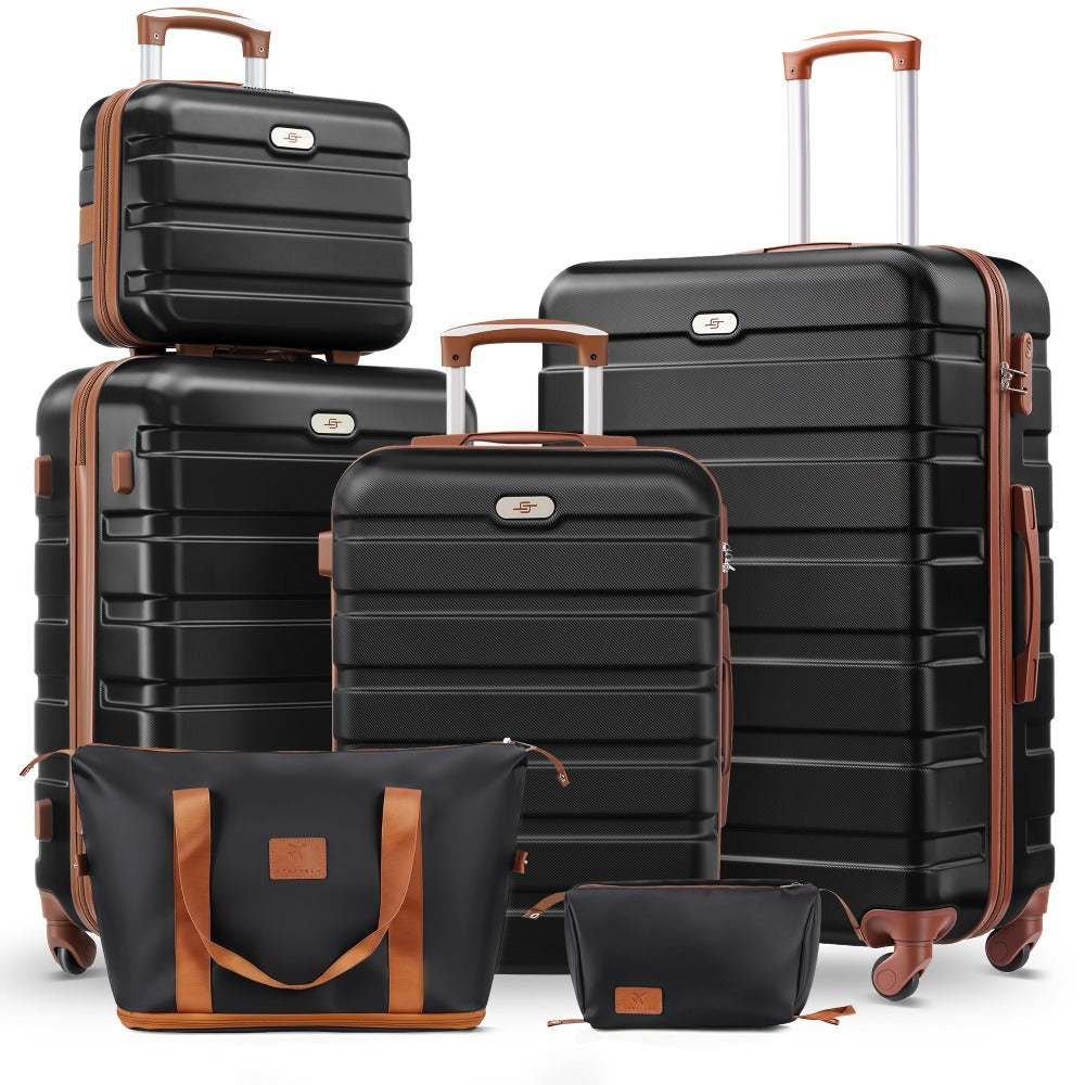 Suitcase Set, Multi-piece Suitcase Set, Abs Material + Safety Combination Lock + Three-section Adjustable Pull Rod +360°, Rich Suitcase Set